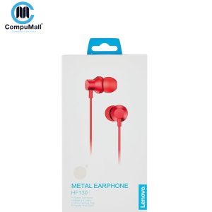 Lenovo HF130 Wired Earphones with Microphone - Red Headphones Headset