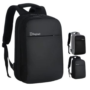 Bag Bell Laptop Backpack, 15.6 Inch, Waterproof Fabric, Black - Gray*Black, B-2018