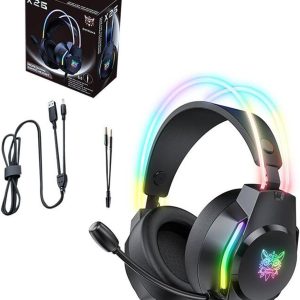 ONIKUMA 26 Professional Wired Gaming Headphones HD Mic Stereo Surround Sound RGB