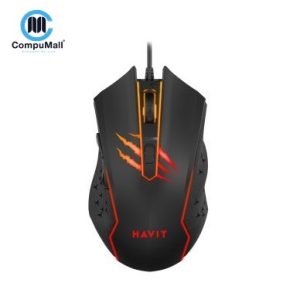 HAVIT GAMENOTE MS1027 Rainbow LED Gaming Mouse - 6 Buttons, 2400 dpi,RGB Lighting Wired Gaming Mouse with 4-Level Adjustable DPI